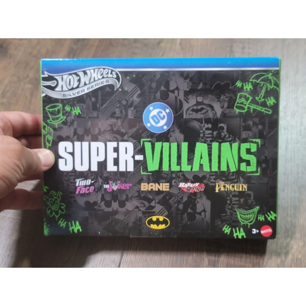 Hot Wheels Silver Series DC Super-Villains 5-Pack Joker Harley Quinn Bane New